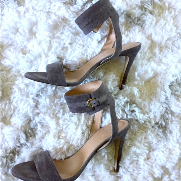 J. Crew Grey Suede Heels with Straps - Picture 4 of 8